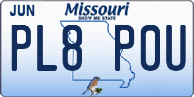 MO license plate PL8P0U