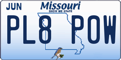 MO license plate PL8P0W