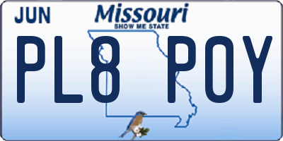 MO license plate PL8P0Y