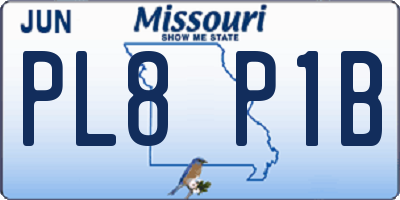 MO license plate PL8P1B