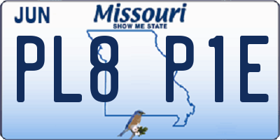 MO license plate PL8P1E