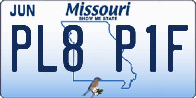 MO license plate PL8P1F