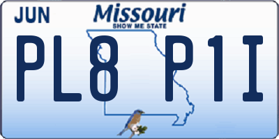 MO license plate PL8P1I