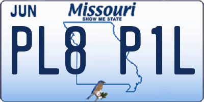 MO license plate PL8P1L