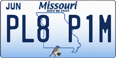 MO license plate PL8P1M