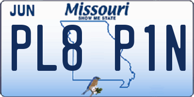 MO license plate PL8P1N