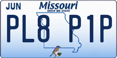 MO license plate PL8P1P