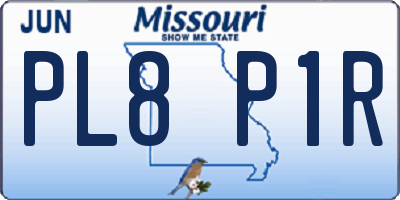 MO license plate PL8P1R
