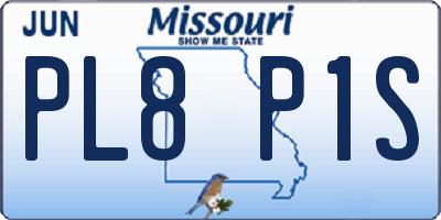 MO license plate PL8P1S