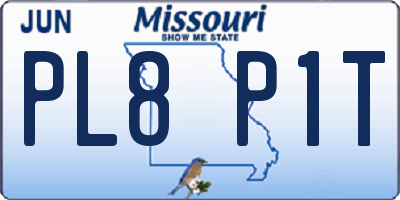 MO license plate PL8P1T