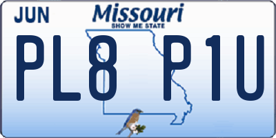 MO license plate PL8P1U