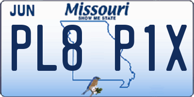 MO license plate PL8P1X