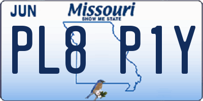 MO license plate PL8P1Y