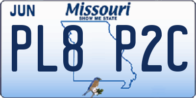 MO license plate PL8P2C
