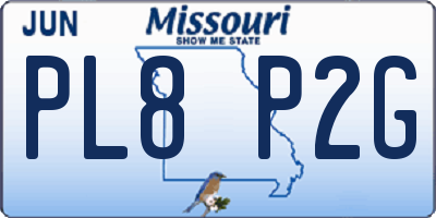 MO license plate PL8P2G