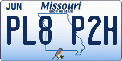 MO license plate PL8P2H