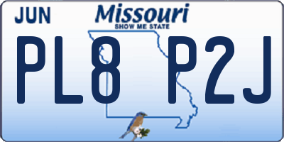 MO license plate PL8P2J