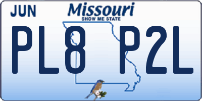 MO license plate PL8P2L