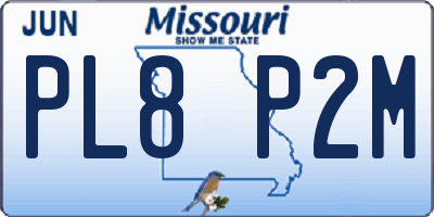 MO license plate PL8P2M