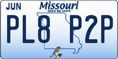 MO license plate PL8P2P