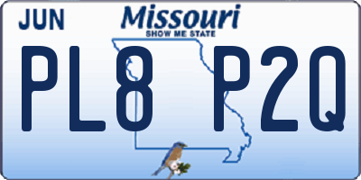 MO license plate PL8P2Q
