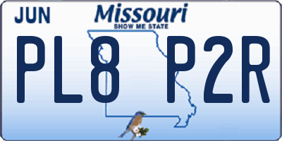 MO license plate PL8P2R