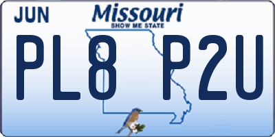 MO license plate PL8P2U