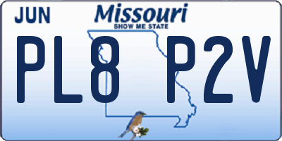 MO license plate PL8P2V