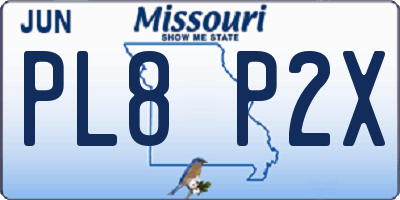 MO license plate PL8P2X
