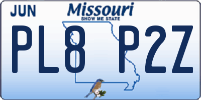 MO license plate PL8P2Z