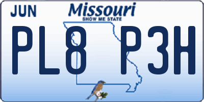 MO license plate PL8P3H