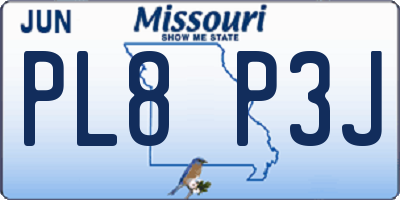MO license plate PL8P3J