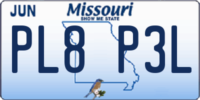 MO license plate PL8P3L