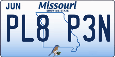MO license plate PL8P3N