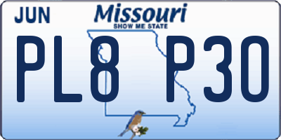 MO license plate PL8P3O