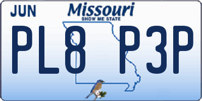 MO license plate PL8P3P