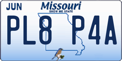 MO license plate PL8P4A