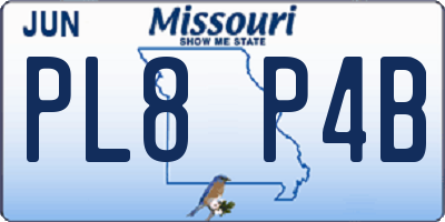 MO license plate PL8P4B