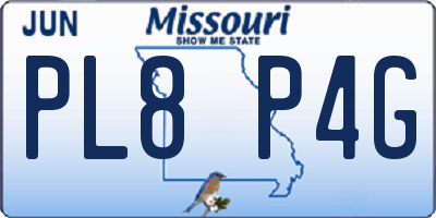 MO license plate PL8P4G