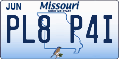 MO license plate PL8P4I