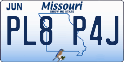 MO license plate PL8P4J