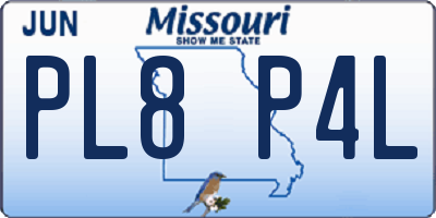 MO license plate PL8P4L