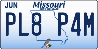 MO license plate PL8P4M