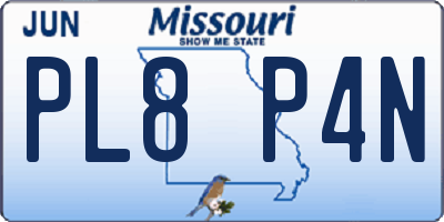 MO license plate PL8P4N