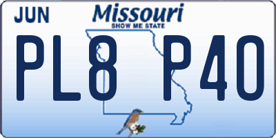 MO license plate PL8P4O