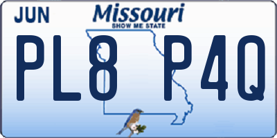 MO license plate PL8P4Q