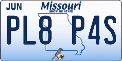 MO license plate PL8P4S