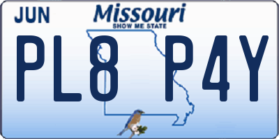 MO license plate PL8P4Y