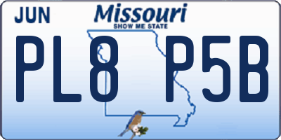 MO license plate PL8P5B