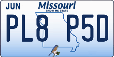 MO license plate PL8P5D